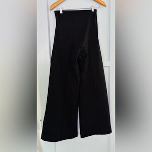 NWT Ripley Rader Maternity Black Ponte Knit Crop Wide leg pant size Small